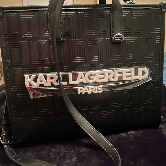 Karl Lagerfeld elegant Black Embossed handbag